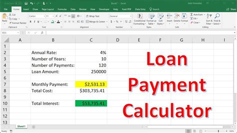 how to calculate loan payments in excel