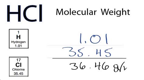 how to calculate molecular weight of hcl