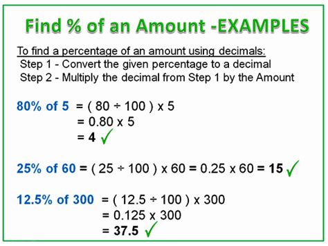 how to calculate percentage for example