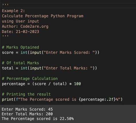 how to calculate percentage of a number in python