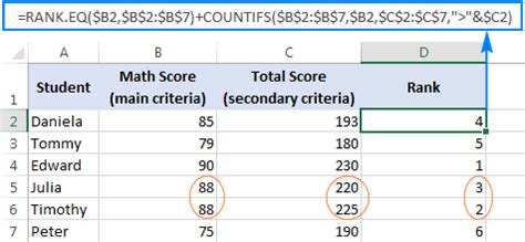 how to calculate rank in excel with multiple criteria