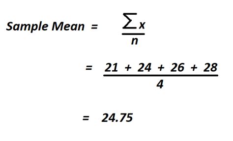 how to calculate sample mean in research