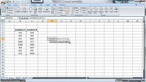 how to calculate t statistic in excel