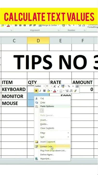 how to calculate text values in excel