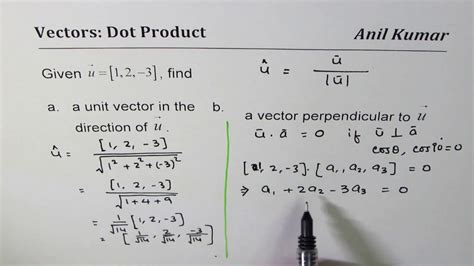 how to calculate unit vector perpendicular to two vectors