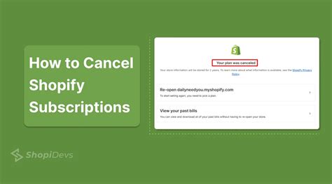how to cancel a customer subscription on shopify