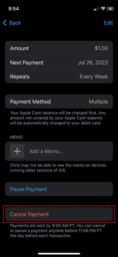 how to cancel a recurring charge on apple pay