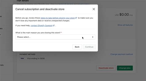 how to cancel a subscription on shopify