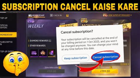 how to cancel free fire subscription on android