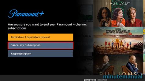how to cancel my paramount subscription through amazon