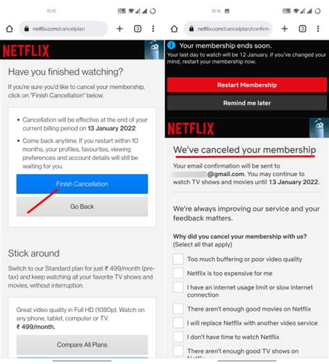 how to cancel netflix subscription on android