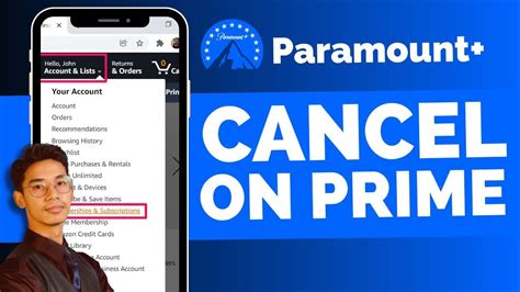 how to cancel paramount plus on prime