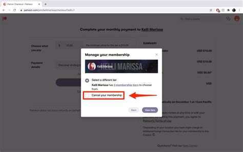 how to cancel patreon membership on android