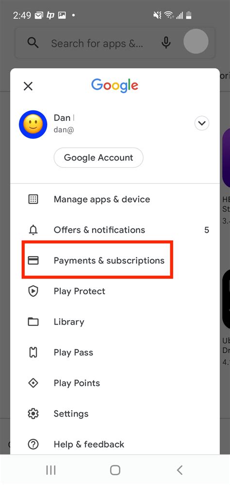 how to cancel play store subscription on android