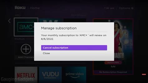 how to cancel roku subscription from phone