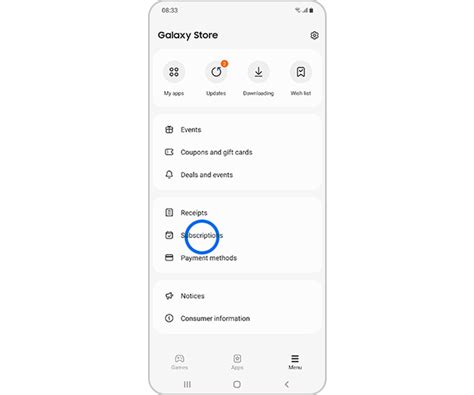 how to cancel subscriptions on a samsung galaxy