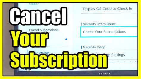 how to cancel subscriptions on nintendo switch