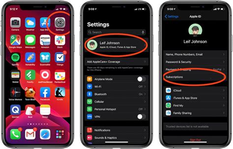how to cancel subscriptions on settings