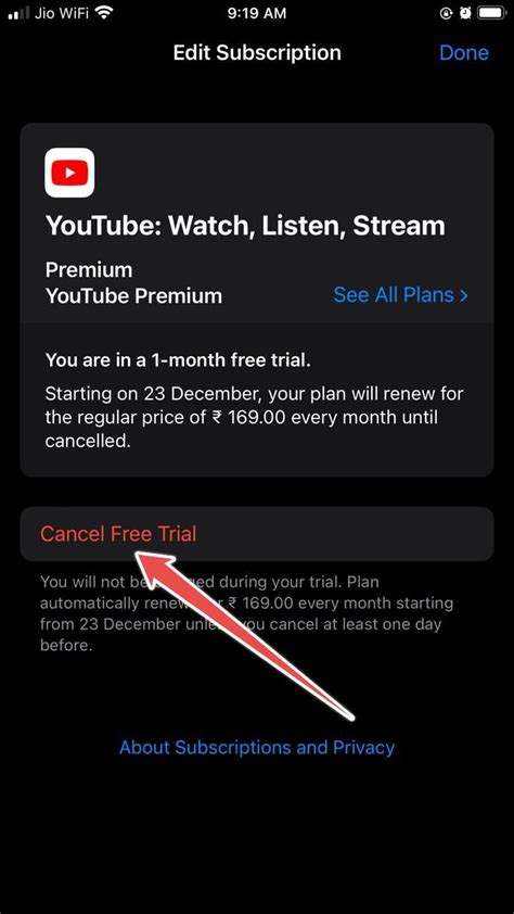 how to cancel youtube subscriptions on android