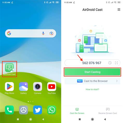 how to cast android phone on macbook