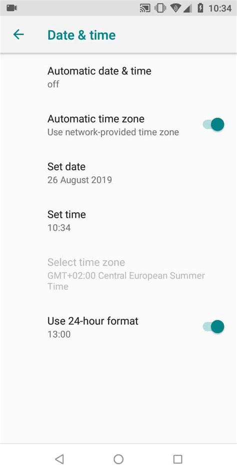 how to change 24 hour format in android