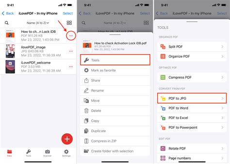 how to change a file to pdf on my iphone