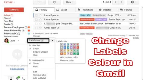 how to change a label color in gmail