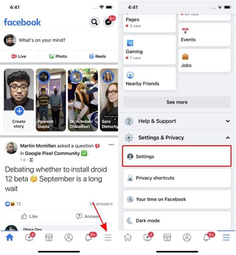 how to change account name in facebook on android
