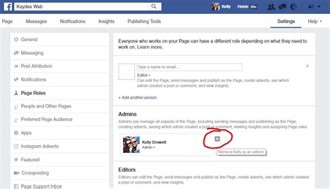 how to change admin password on facebook page