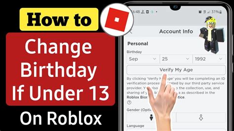 how to change age on roblox under 13 mobile