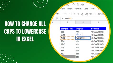 how to change all caps to lowercase in excel shortcut keys