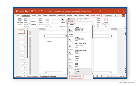 how to change all text font in ppt