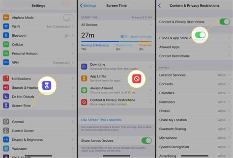 how to change app restrictions in settings