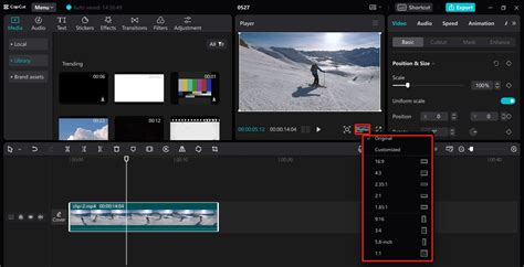 how to change aspect ratio on pc capcut
