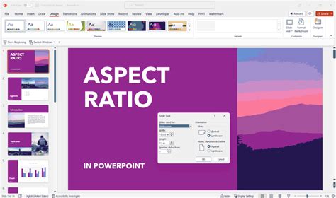 how to change aspect ratio on powerpoint mac