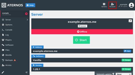 how to change aternos server location