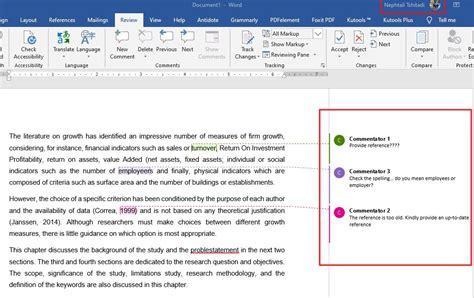 how to change author name in comments in word mac