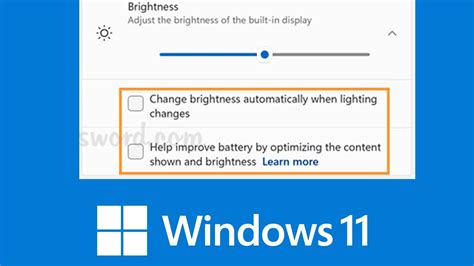how to change automatic brightness windows 11