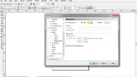 how to change background color in coreldraw
