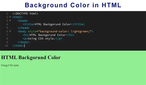 how to change background color in html