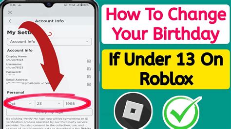 how to change birthdate on roblox under 13