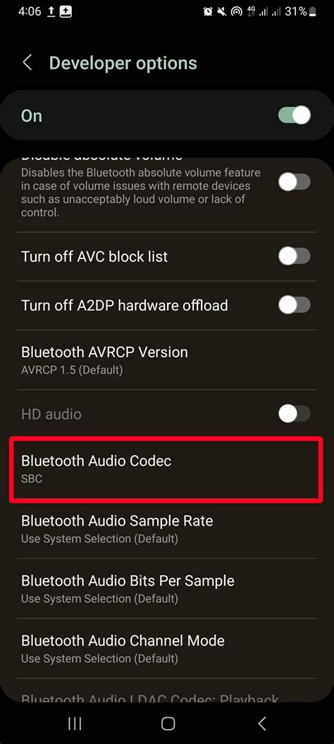 how to change bluetooth audio codec in iphone