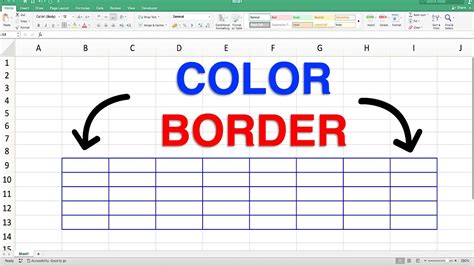 how to change border color in excel sheet
