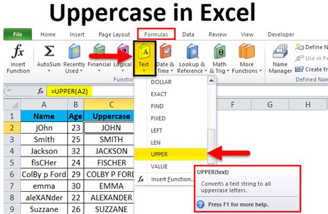 how to change capitalized words in excel