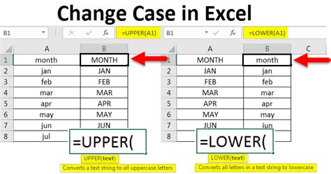 how to change case in excel