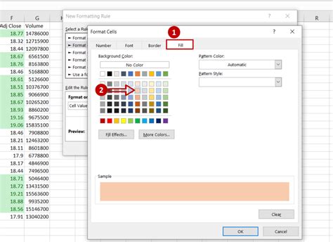 how to change cell color in excel based on value using formula