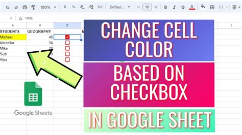 how to change cell color in google sheets based on checkbox