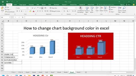 how to change chart background color in excel online