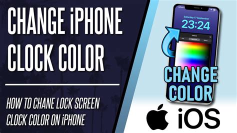 how to change clock colour on.iphone screen