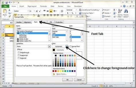 how to change color format in excel